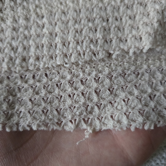 KLd Women's Waffle Knit Pullover Autumn Sweater Size S Cream/Ivory Used - Picture 7 of 7